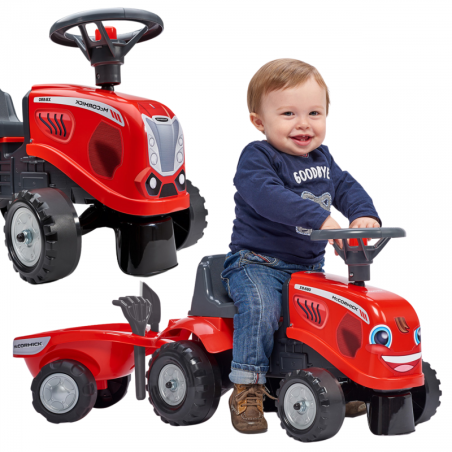 FALK traktorius Baby Mac Cormick Red su priekaba + akc. nuo 1 metų FALK traktorius Baby Mac Cormick Red su priekaba + akc. nuo 1 metų