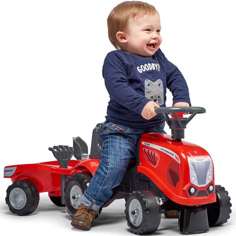 FALK traktorius Baby Mac Cormick Red su priekaba + akc. nuo 1 metų