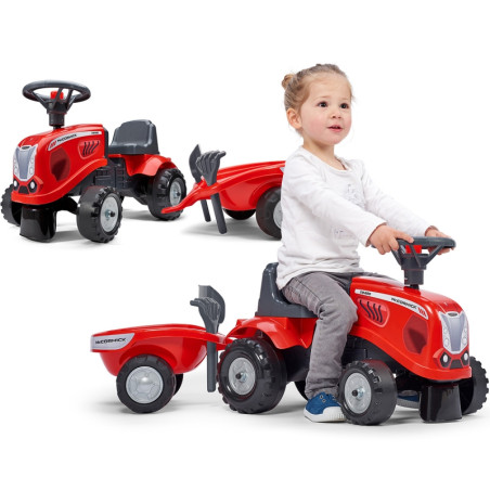 FALK traktorius Baby Mac Cormick Red su priekaba + akc. nuo 1 metų FALK traktorius Baby Mac Cormick Red su priekaba + akc. nuo 1 metų