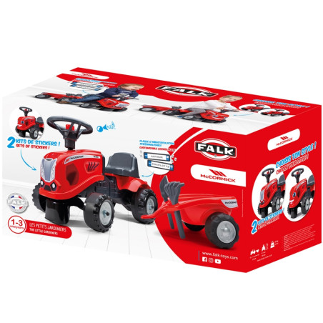 FALK traktorius Baby Mac Cormick Red su priekaba + akc. nuo 1 metų FALK traktorius Baby Mac Cormick Red su priekaba + akc. nuo 1 metų