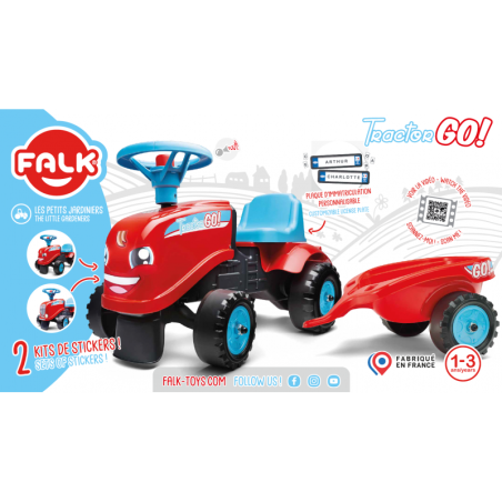 FALK traktorius GO Red su priekaba nuo 1 metų FALK traktorius GO Red su priekaba nuo 1 metų