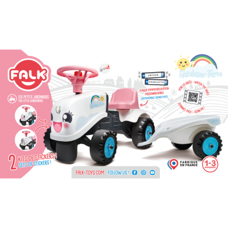 FALK Rainbow traktorius baltas su priekaba nuo 1 metų