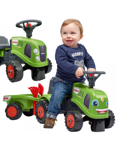 FALK Traktorek Baby Claas Zielony z Przyczepką + akc. od 1 roku
