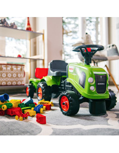 FALK Traktorek Baby Claas Zielony z Przyczepką + akc. od 1 roku 2