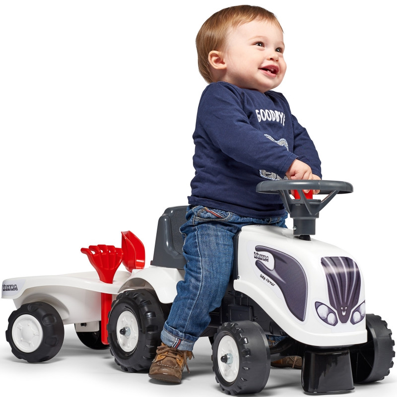 FALK Baby Valtra traktorius baltas su priekaba + akc. nuo 1 metų