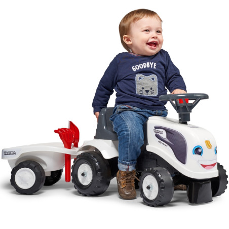 FALK Baby Valtra traktorius baltas su priekaba + akc. nuo 1 metų FALK Baby Valtra traktorius baltas su priekaba + akc. nuo 1 metų