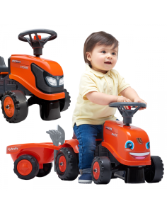FALK Traktorek Kubota Pomarańczowy z Przyczepką + akc. od 1 roku