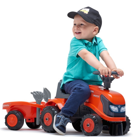 FALK Kubota oranžinis traktorius su priekaba + akc. nuo 1 metų FALK Kubota oranžinis traktorius su priekaba + akc. nuo 1 metų