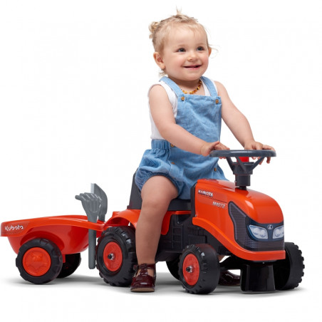 FALK Kubota oranžinis traktorius su priekaba + akc. nuo 1 metų FALK Kubota oranžinis traktorius su priekaba + akc. nuo 1 metų