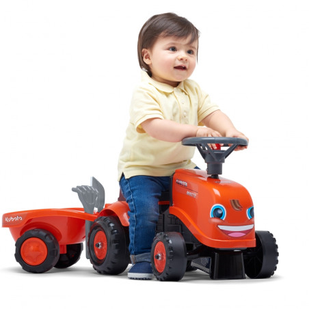 FALK Kubota oranžinis traktorius su priekaba + akc. nuo 1 metų FALK Kubota oranžinis traktorius su priekaba + akc. nuo 1 metų