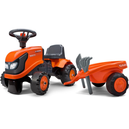 FALK Kubota oranžinis traktorius su priekaba + akc. nuo 1 metų FALK Kubota oranžinis traktorius su priekaba + akc. nuo 1 metų