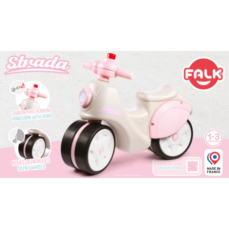 FALK Jeździk Scooter Strada Retro Dla Dziewczynki Ciche Opony od 1 Roku FALK Jeździk Scooter Strada Retro Dla Dziewczynki Ciche Opony od 1 Roku