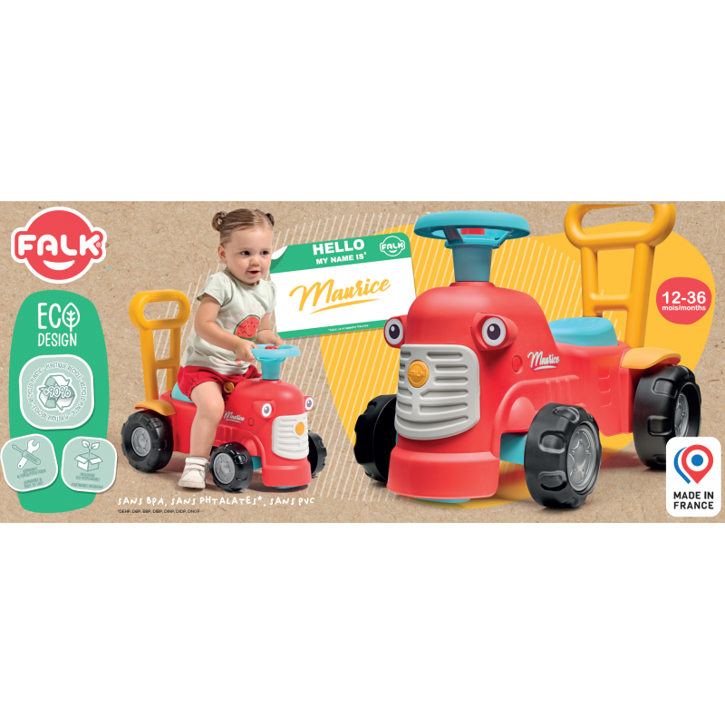 Vaikiškas traktorius FALK Maurice, raudonas