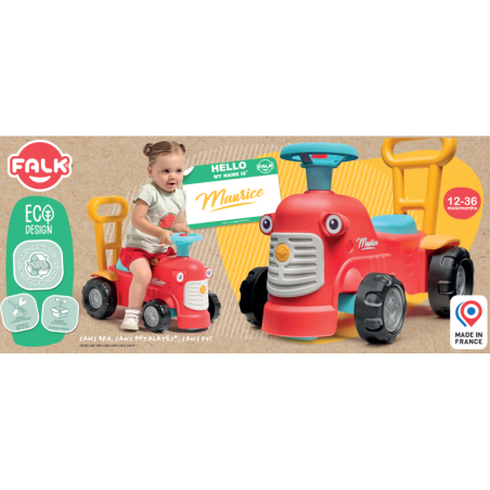 Vaikiškas traktorius FALK Maurice, raudonas