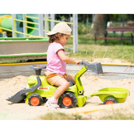 FALK Claas traktorius su priekaba, krautuvu ir kaušu