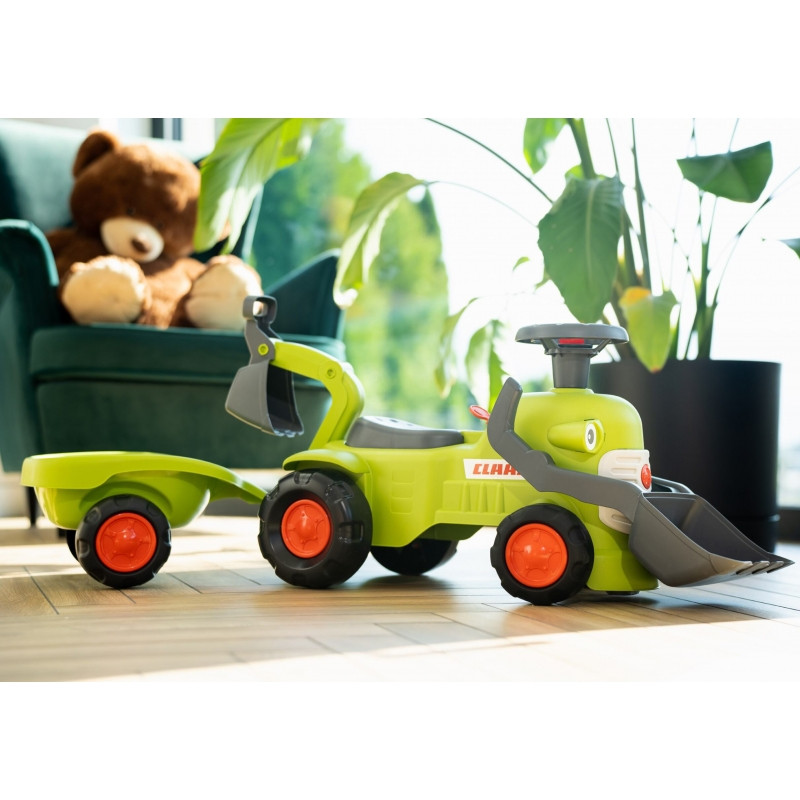 FALK Claas traktorius su priekaba, krautuvu ir kaušu