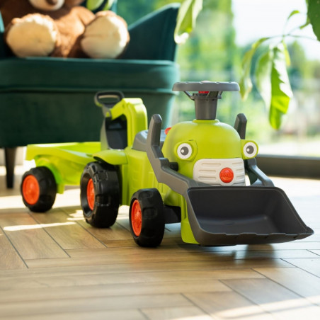 FALK Claas traktorius su priekaba, krautuvu ir kaušu