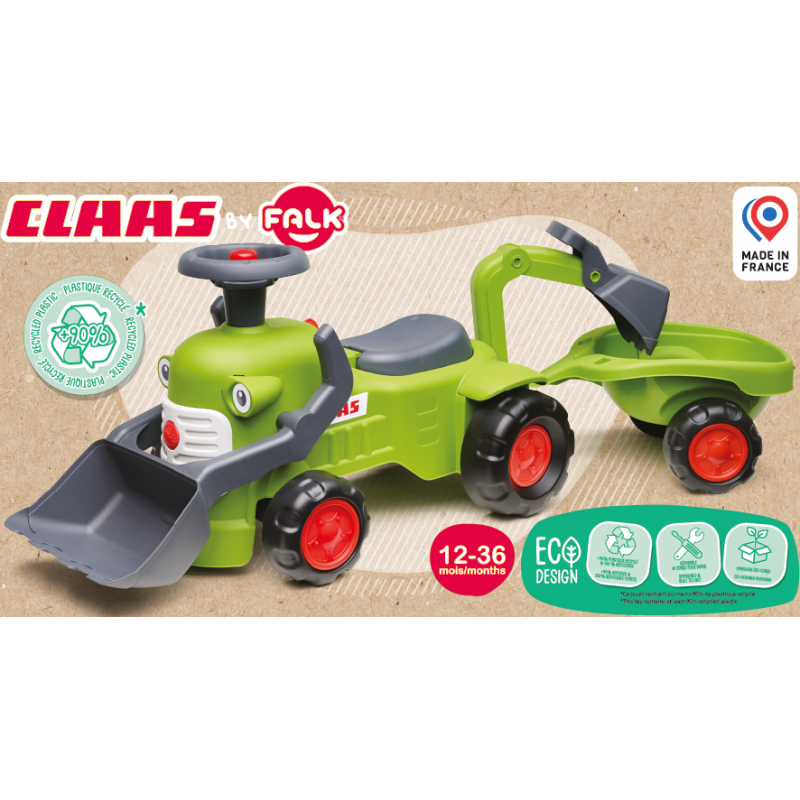 FALK Claas traktorius su priekaba, krautuvu ir kaušu