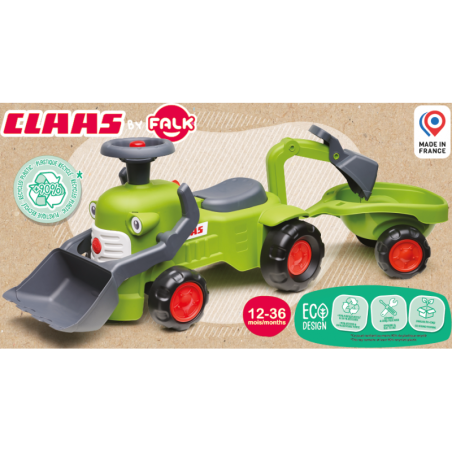 FALK Claas traktorius su priekaba, krautuvu ir kaušu