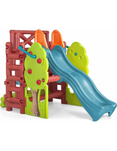 FEBER žaidimų aikštelė su čiuožykla ir stalo mediniu namu