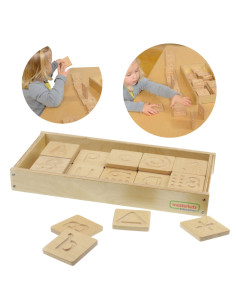 MASTERKIDZ Sensorinis žaislas Atpažinkite raides Skaičius Montessori formas liečiant