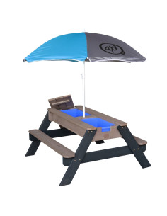 AXI Nick iškylų stalas su smėlio/vandens talpyklomis su skėčiu