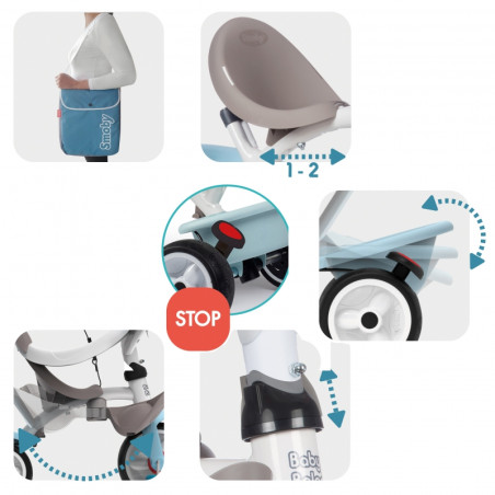 SMOBY triratukas Baby Balade plus mėlynas SMOBY triratukas Baby Balade plus mėlynas
