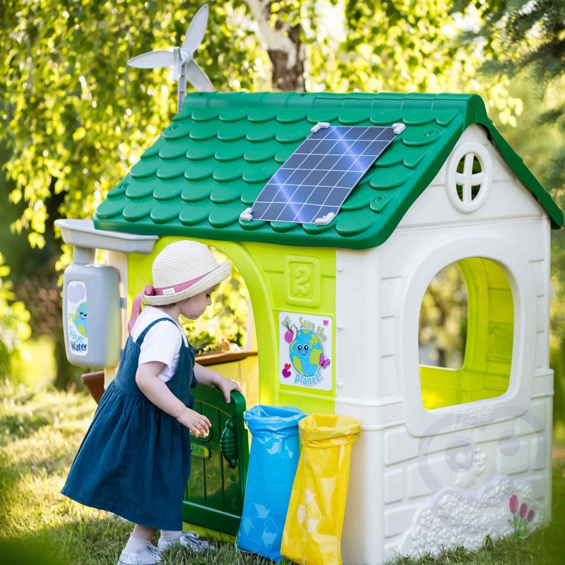 FEBER Eco Garden House Feeder Waste Segregation Imitation Solar Panel