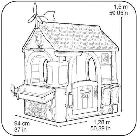 FEBER Eco Garden House Feeder Waste Segregation Imitation Solar Panel