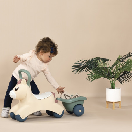 SMOBY Little Pirmasis Ride-On Pony Ride-On Pony su priekaba SMOBY Little Pirmasis Ride-On Pony Ride-On Pony su priekaba
