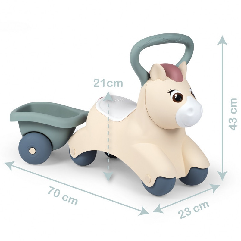 SMOBY Little Pirmasis Ride-On Pony Ride-On Pony su priekaba