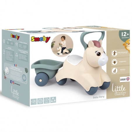 SMOBY Little Pirmasis Ride-On Pony Ride-On Pony su priekaba SMOBY Little Pirmasis Ride-On Pony Ride-On Pony su priekaba