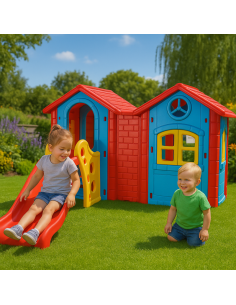 WOOPIE Plac Zabaw Domek ze Zjeżdżalnią 123 cm 2