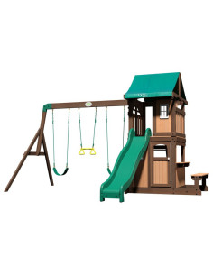 BACKYARD DISCOVERY Medinė žaidimų aikštelė Lakewood Swings Slide Cottage