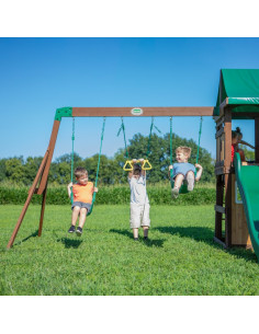 BACKYARD DISCOVERY Medinė žaidimų aikštelė Lakewood Swings Slide Cottage 2