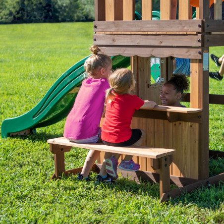 BACKYARD DISCOVERY Medinė žaidimų aikštelė Lakewood Swings Slide Cottage BACKYARD DISCOVERY Medinė žaidimų aikštelė Lakewood Swings Slide Cottage