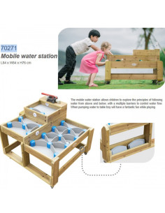 CLASSIC WORLD EDU Drewniany Stolik Wodny XL Tor Droga Wody z Tamami 2