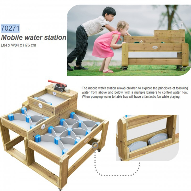 Деревянный стол CLASSIC WORLD EDU для игр с водой, дорожка для водных дорожек с плотинами