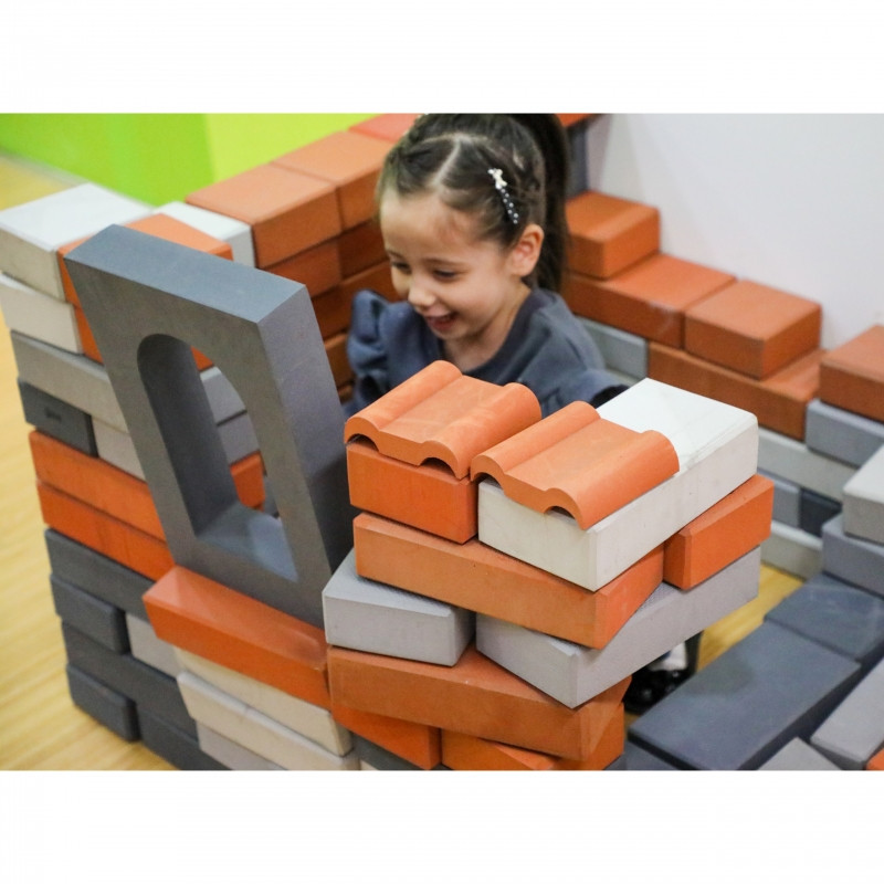 CLASSIC WORLD EDU Mega Soft EVA statybiniai blokai – pastato stogas