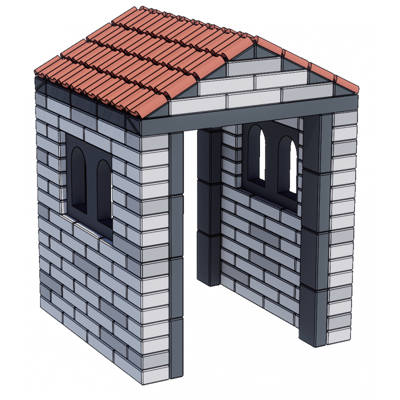 CLASSIC WORLD EDU Mega Soft EVA statybiniai blokai – pastato stogas