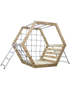 CLASSIC WORLD EDU Drewniany Plac Zabaw XXL Zestaw do Wspinaczki Heksagonalny