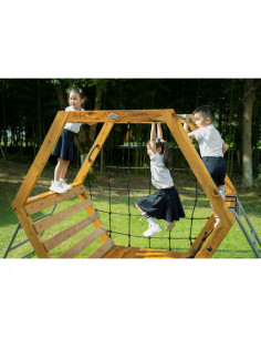 CLASSIC WORLD EDU Drewniany Plac Zabaw XXL Zestaw do Wspinaczki Heksagonalny 2