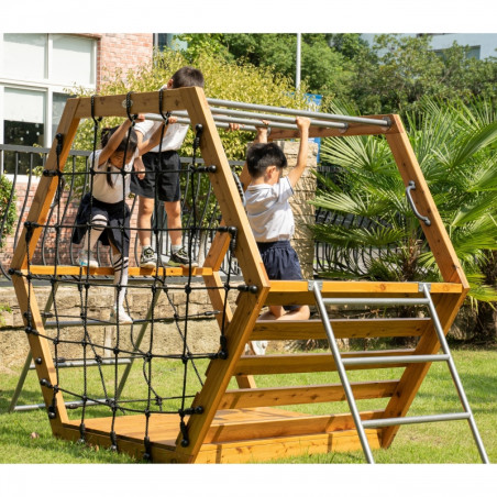 CLASSIC WORLD EDU Medinė žaidimų aikštelė XXL laipiojimo rinkinys šešiakampis CLASSIC WORLD EDU Medinė žaidimų aikštelė XXL laipiojimo rinkinys šešiakampis