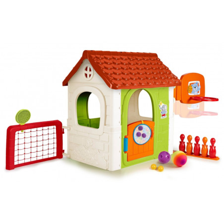 FEBER Activity House daugiafunkcis 6-in-1 kotedžas su pridedamais žaidimais FEBER Activity House daugiafunkcis 6-in-1 kotedžas su pridedamais žaidimais