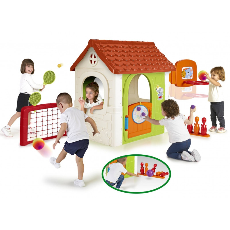 FEBER Activity House daugiafunkcis 6-in-1 kotedžas su pridedamais žaidimais