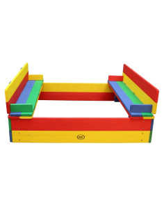 AXI medinė smėlio dėžė Ella Rainbow padengta suolais