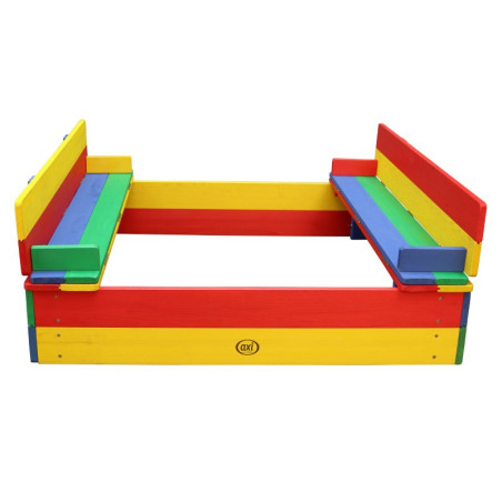 AXI medinė smėlio dėžė Ella Rainbow padengta suolais AXI medinė smėlio dėžė Ella Rainbow padengta suolais