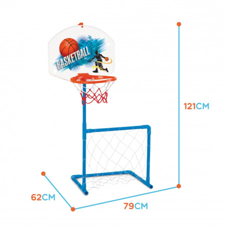 WOOPIE rinkinys 2in1 krepšinio futbolo vartai + kamuolys WOOPIE rinkinys 2in1 krepšinio futbolo vartai + kamuolys