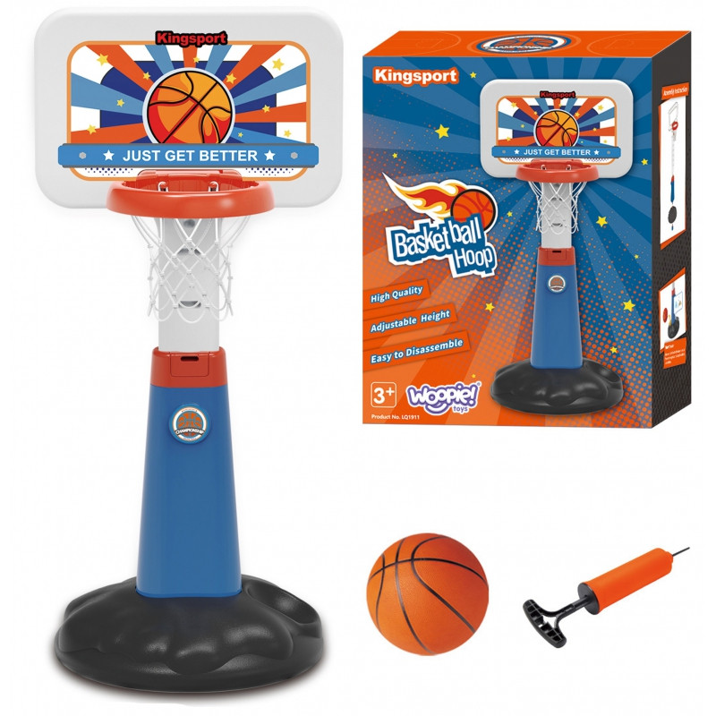 WOOPIE krepšinio rinkinys reguliuojamas 99 - 125 cm + kamuolys + pompa