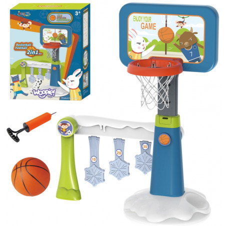 WOOPIE rinkinys 2in1 krepšinio futbolo vartai + kamuolys + pompa WOOPIE rinkinys 2in1 krepšinio futbolo vartai + kamuolys + pompa